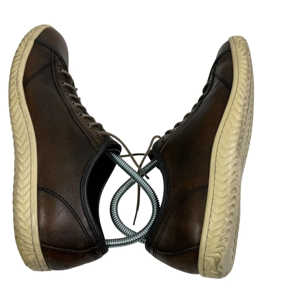 John Varvatos USA Reed Low Top Brown Leather Sneakers F2489T3B Mens‎ 8.5M